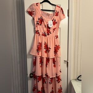 Ivy City Co Pink and Red Floral Dress